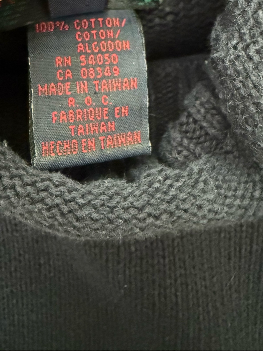 Vintage Ralph Lauren Navy mock turtleneck Sweater // XS // 100% cotton // Y2K - Picture 10 of 10